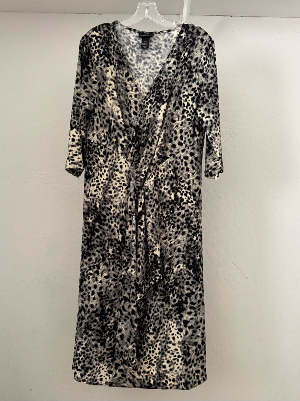 Lane Bryant 3/4 Sleeve Animal Print Draped Jersey Dress